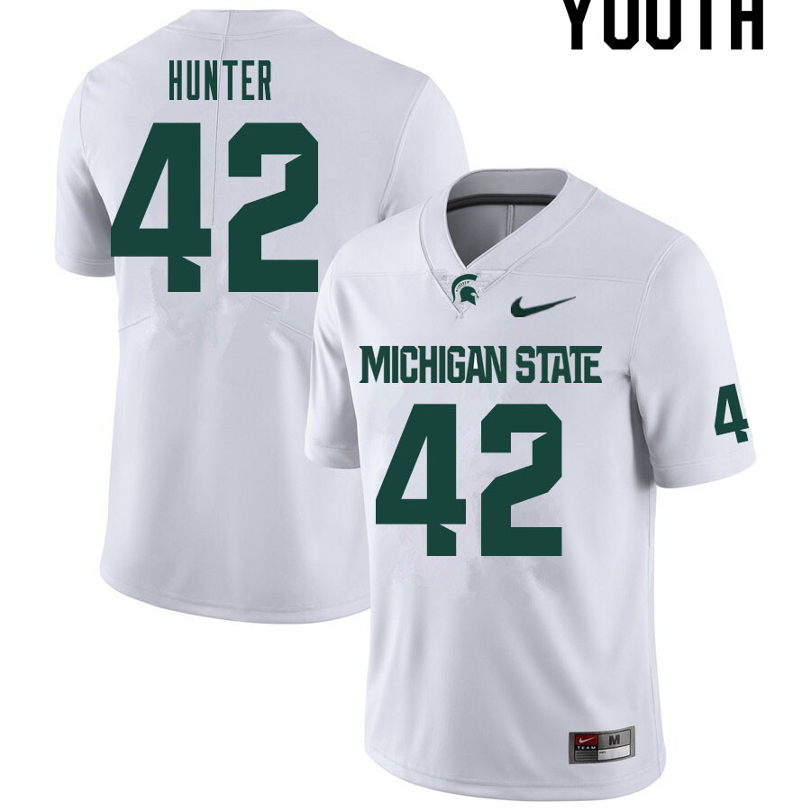 Youth #42 Nick Hunter Michigan State Spartans College Football Jerseys Sale-White